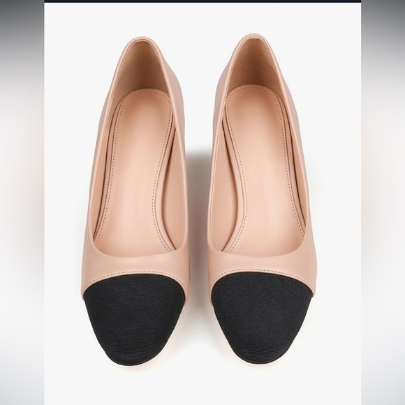 New 🆕 Women Chunky Pumps Splicing Round Toe Pumps Office Shoes 11 - Picture 3 of 8